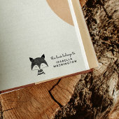 手描きキツネこの本は名前をカスタムする ラバースタンプ