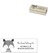 手描きキツネこの本は名前をカスタムする ラバースタンプ (押印)