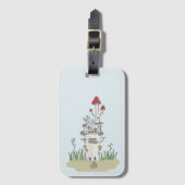 手描きキノコ城 ラゲッジタグ (正面縦)