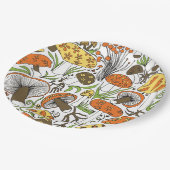 手描きキノコ ペーパープレート (アングル)