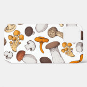 手描きキノコ:食品背景。 Case-Mate iPhoneケース (裏面 (横))