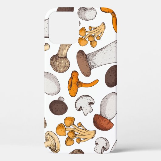 手描きキノコ:食品背景。 Case-Mate iPhoneケース (裏面)