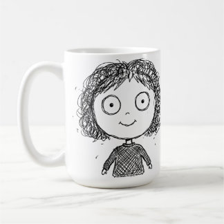 手描きキャラクターイラスト – アーティスティック コーヒーマグカップ