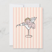 手描きキューピッドシャンパンベビーシャワー 招待状 (裏面)