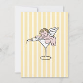 手描きキューピッドシャンパンベビーシャワー 招待状 (裏面)