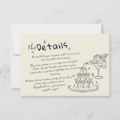 手描きキューピッ結婚ドの詳細エンクロージャカード 出欠カード (正面)