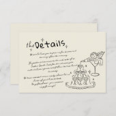 手描きキューピッ結婚ドの詳細エンクロージャカード 出欠カード (正面/裏面)