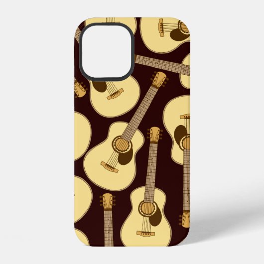 手描きギター シームレス パターン iPhoneケース (裏面)
