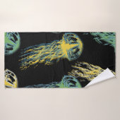 手描きクラゲのテクスチャ。ラスターハンドが描画されました バスタオル (バスタオル)