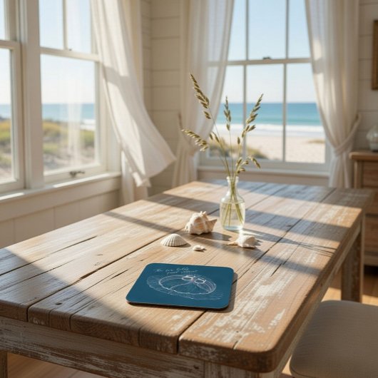 手描きクラゲ芸術 コースター