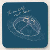 手描きクラゲ芸術 コースター (正面)