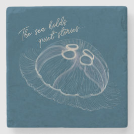 手描きクラゲ芸術 ストーンコースター