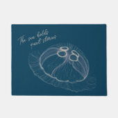 手描きクラゲ芸術 ドアマット (正面)