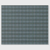 手描きクラシックほこりっぽい青い格子模様 ラッピングペーパー (フラット)