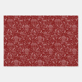 手描きクラシックレトロクリスマスラッピング紙 ラッピングペーパーシート (正面)