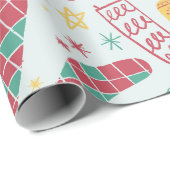 手描きクリスマスソックスかわいいホリデーギフト ラッピングペーパー (ロールコーナー)