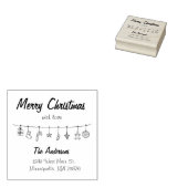 手描きクリスマスデコレーション差出人住所 ラバースタンプ (押印)