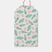 手描きクリスマスパインパーソナライズされたズ ギフトタグ (正面)