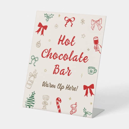 手描きクリスマスホットチョコレートバー 台座サイン (正面)