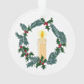 手描きクリスマスリース、カスタマイズ可能なイニシャル オーナメント (裏面)