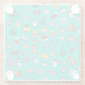 手描きクリスマス：シームレスなフェスティバル。 ガラスコースター (裏面)