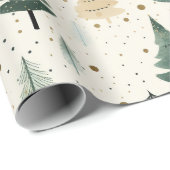 手描きクリームパインツリー ラッピングペーパー (ロールコーナー)