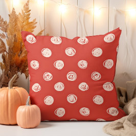 手描きクリーム水玉模様 クッション