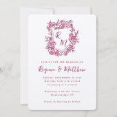 手描きクレストモノグラムオールインワン結婚ズ 招待状 (正面)