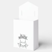 手描きクレスト白黒結婚式の引き出物ボックス フェイバーボックス (オープン)