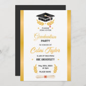 手描きグラデーション卒業パーティー招待状 招待状 (正面/裏面)