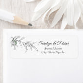 手描きグリーンオリーブ葉 ラベル (インサイチュ)