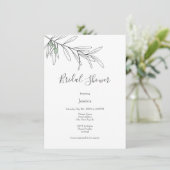 手描きグリーンオリーブ葉 招待状 (スタンド正面)