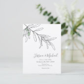 手描きグリーンオリーブ葉 招待状 (スタンド正面)