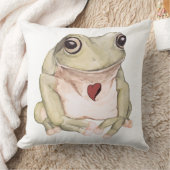 手描きグリーンツリーカエル クッション (ブランケット)