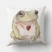 手描きグリーンツリーカエル クッション (裏面)