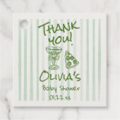 手描きグリーンピザ特別配送シャワー フェイバータグ (正面)