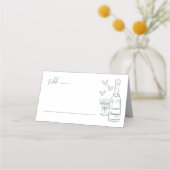 手描きグリーン+幻想的な結婚式 プレイスカード (正面)