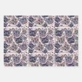 手描きグレートDaneフランスの、ブルドッグ、柴犬 ラッピングペーパーシート (正面)