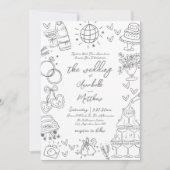 手描きグレー+ホイッシカルな結婚式の招待状 招待状 (正面)