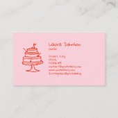 手描きケーキお洒落ペストリーベーカリーロゴ 名刺 (裏面)