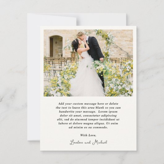 手描きケーキモダン結婚ズ サンキューカード (裏面)