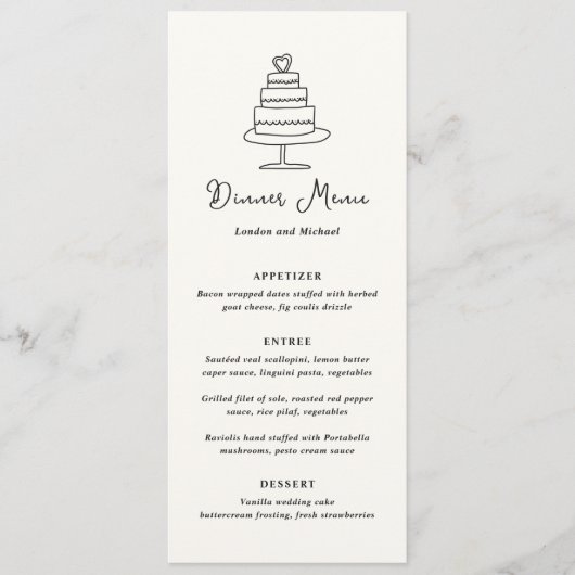 手描きケーキモダン結婚ズ メニュー (正面)
