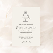 手描きケーキモダン結婚ズ