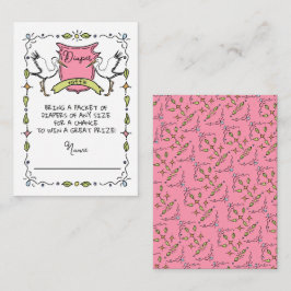 手描きコウテンチョウの紋章おむつくじカード エンクロージャーカード