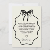 手描きコケッタイブローチ メイドオブオナー プロポーズ 招待状 (裏面)