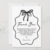 手描きコケッタボウのウェディングシャワー サンキューカード (正面)