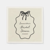 手描きコケッタボウのウェディングシャワー スタンダードカクテルナプキン (正面)