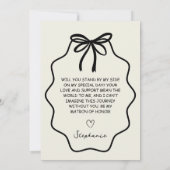 手描きコケッタボーのメイドオブオナー提案 招待状 (裏面)