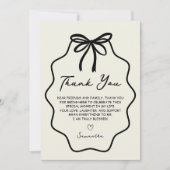 手描きコケッタ リボン ブライダルシャワー サンキューカード (正面)