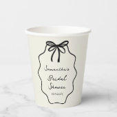 手描きコケッタ リボン ブライダルシャワー 紙コップ (正面)